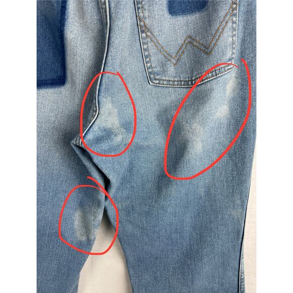 Wrangler Jeans Patch Pocket High Rise Flare Denim Western Cowgirl Rodeo Boho - Picture 6 of 8